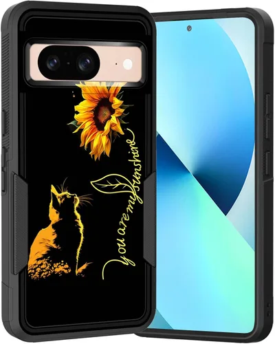 Miniatura 93 de Funda para Pixel 6A, Híbrida de Doble Capa de Servicio Pesado Resistente a Prueba de Golpes PC Duro + Funda Protectora de Silicona Suave para Google