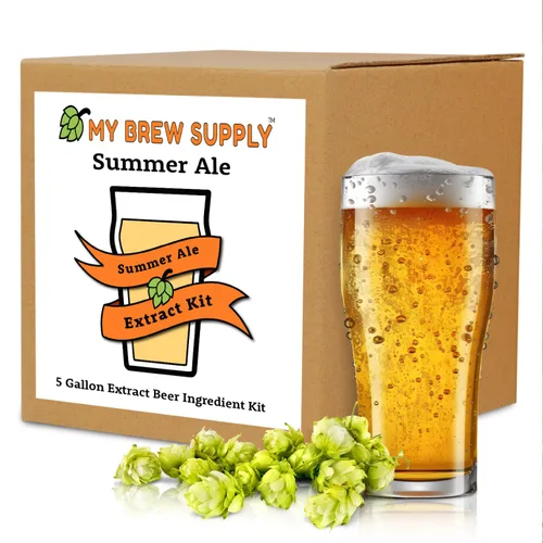 My Brew Supply Kit de extracto de Summer Ale | Extracto de malta seca Golden Light, Trigo y Pilsen | Naranja amarga y cáscara de limón | Grano de