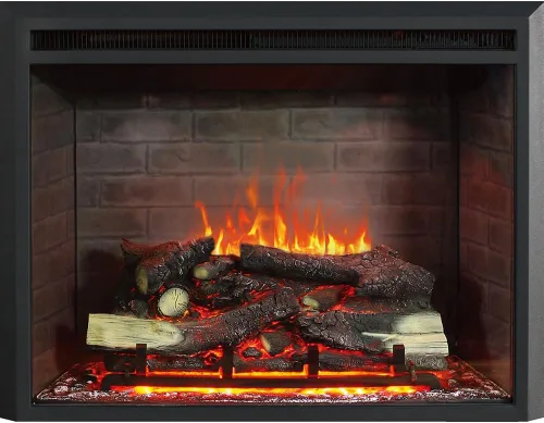 Miniatura 8 de RICHFLAME Gavin 23 Pulgadas Chimenea Eléctrica de Inserción con Tronco y Altavoz, Diseñada para Montaje en Pared, Apertura para Quema de Madera