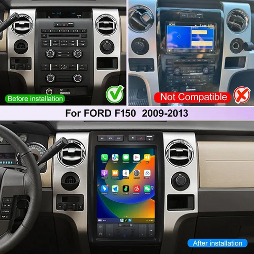 Miniatura 2 de Radio estéreo de coche Android para Ford F150 actualización estéreo 2009 2010 2011 2012 2013, pantalla táctil estilo Tesla de 12.1 pulgadas 4G+64G