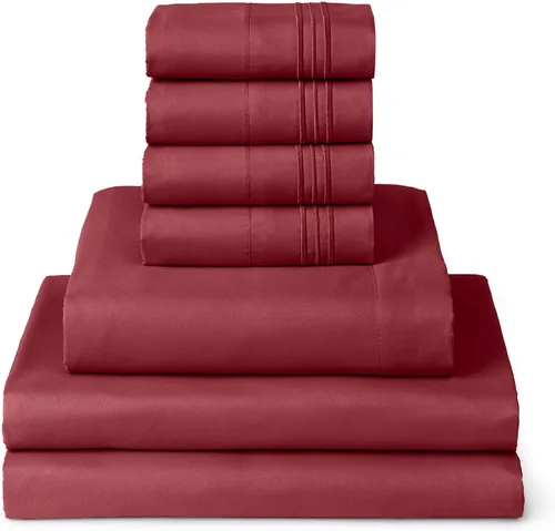 Miniatura 7 de Mellanni Juego de Sábanas Split King - Colección Icónica de 7 Piezas para Ropa de Cama, (Incluye 4 Fundas de Almohada), Bolsillo Profundo de 16 1394