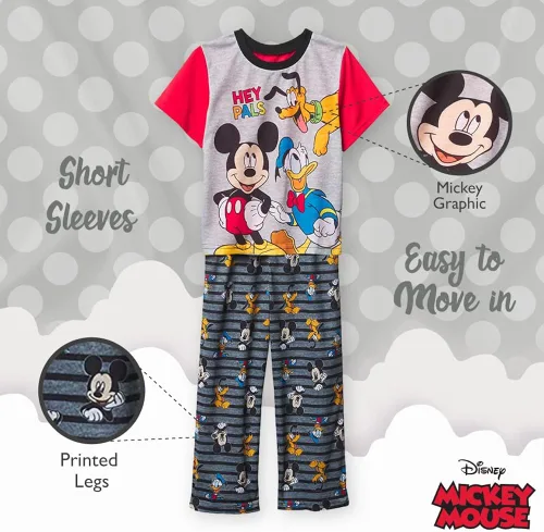 Miniatura 4 de Disney Boys Mickey Mouse 2-Piece Loose-Fit Pajamas Set
