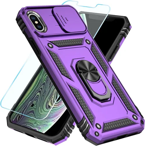 Miniatura 16 de SunStory Funda compatible con iPhone 11 Pro Max con protector de pantalla HD, cubierta de cámara deslizante y soporte de anillo giratorio