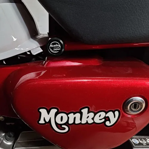 Miniatura 3 de 2 tapas de marco mecanizadas de aluminio con marcado láser, compatibles con Monkey 125 Z125, tapones para agujeros de tubo, emblema de tapa Negro