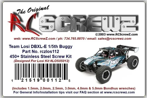 Miniatura 2 de RCScrewZ Kit de tornillos de acero inoxidable los112 compatible con Losi DBXL-E 1/5 para kit LOS05