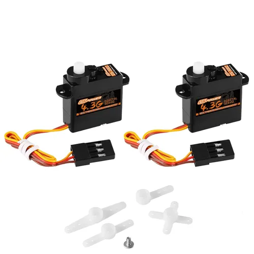 Miniatura 8 de 2 mini servos 4.3G, servomotor micro digital a control remoto, engranaje de metal, servos de dirección sin núcleo para helicóptero de ala fija