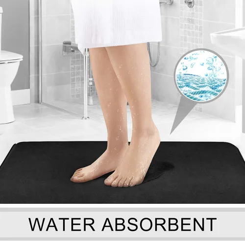 Miniatura 5 de FEELSO Juego de 2 tapetes de baño de espuma viscoelástica, extra suaves, antideslizantes y absorbentes, 20 x 31 pulgadas, tapete de contorno