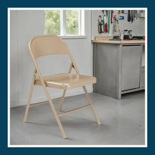 Miniatura 11 de OEF Furnishings OEF900 Series - Sillas plegables de acero ligeras prémium (paquete de 4, beige)