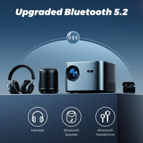 Miniatura 5 de [Auto Focus/Keystone] Proyector Groview 4K con WiFi y Bluetooth, Proyector de Películas de 1000 ANSI para Uso en Exteriores, Proyector con Zoom