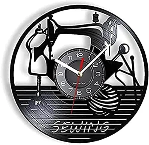 Reloj de pared silencioso, taller de costura, obra de arte vintage, reloj de pared, patrón de vestido, manualidades, decoración de habitación,