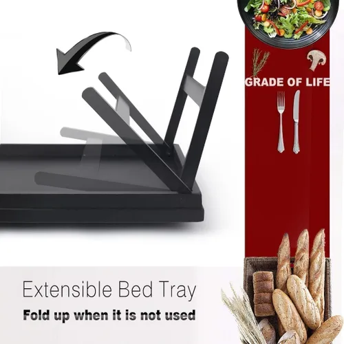 Miniatura 7 de Escritorio multiusos de madera de bambú, patas plegables, bandeja de comida para desayuno, bandeja de televisión para servir cena, té, ligero
