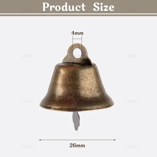 Miniatura 2 de AUEAR, Paquete de 60 mini cascabeles de bronce de 1.024 in, adornos decorativos para árbol de Navidad para fiestas, campanillas de viento, Estilo D
