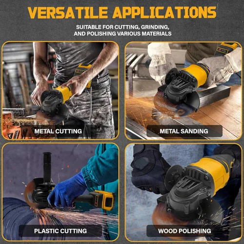 Miniatura 7 de Amoladora angular inalámbrica de 4-1/2 pulgadas para batería De-Walt 20V Max, motor sin escobillas de 8500 RPM con control de 3 velocidades, ideal