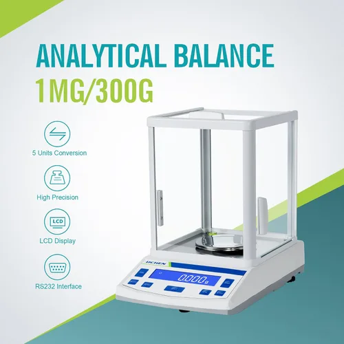 Miniatura 2 de LICHEN Báscula de laboratorio de alta precisión de laboratorio de precisión 0.001gx300g Equilibrio analítico digital con calibración Pesaje