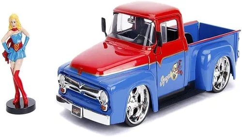 Miniatura 9 de Jada DC Comics Bombshells Batichica y coche fundido a presión Chevy Corvette 1957, vehículo a escala 1:24 y figura de colección de 2.75 pulgadas