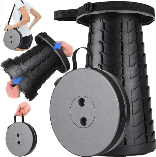Miniatura 10 de Fishboy Taburete plegable mejorado, capacidad máxima de peso de 400 libras, ligero pero resistente, taburete plegable retráctil portátil telescópico