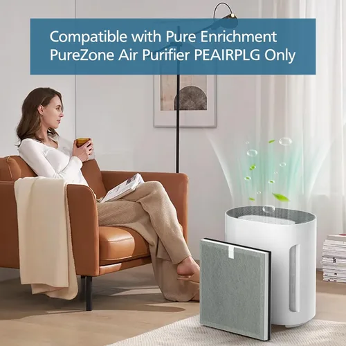 Miniatura 3 de 2 paquetes de filtro de repuesto 3 en 1 Purezone, compatible con el purificador de aire Pure Enrichment PureZone, filtro HEPA verdadero de grado