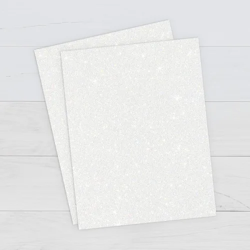 Miniatura 2 de Print Works Cartulina blanca imprimible con purpurina, perfecta para proyectos escolares y de manualidades, 15 hojas, 8.5 x 11 pulgadas (00514)