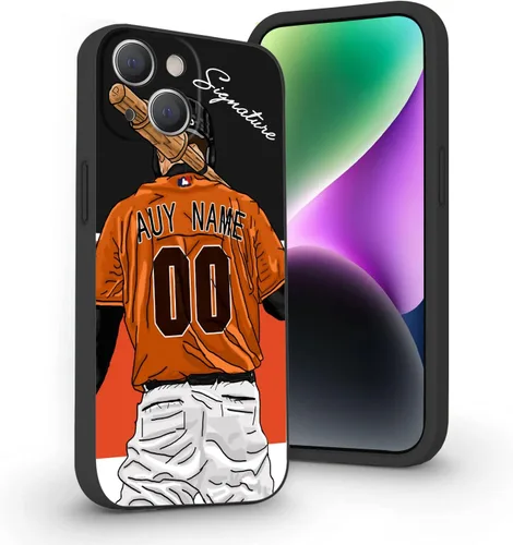 Miniatura 33 de Estuche de Béisbol Personalizado con Nombre y Número de Liquid Silicone para iPhone 17 Air 16 15 Pro Max 14 13 Mini 12 11 Xs Xr SE3 8 7 6 Plus