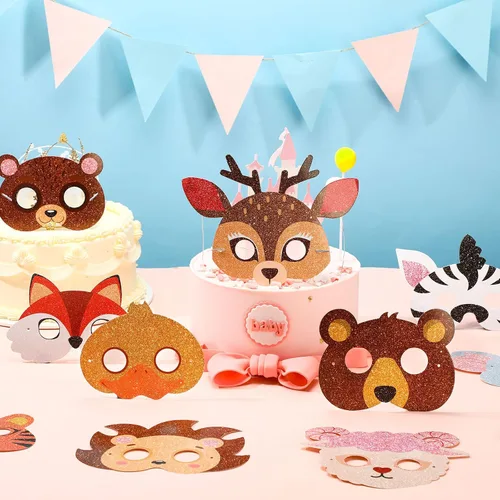 Miniatura 7 de 48 máscaras de animales salvajes de la selva para niños, temática de animales, recuerdos de fiesta de cumpleaños, disfraces, suministros de fiesta