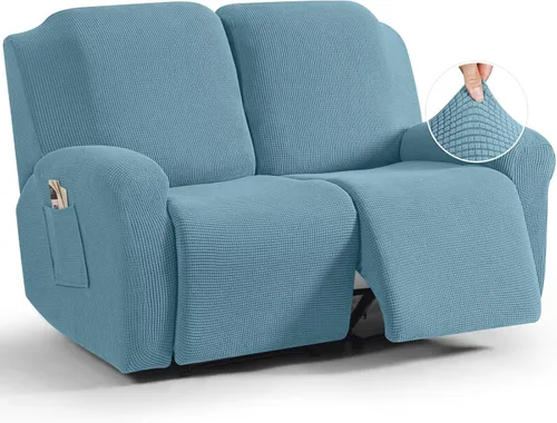 Miniatura 18 de TAOCOCO Funda reclinable de 4 piezas, funda elástica para sofá reclinable de 4 piezas, funda reclinable con 1 asiento, protector suave, fundas