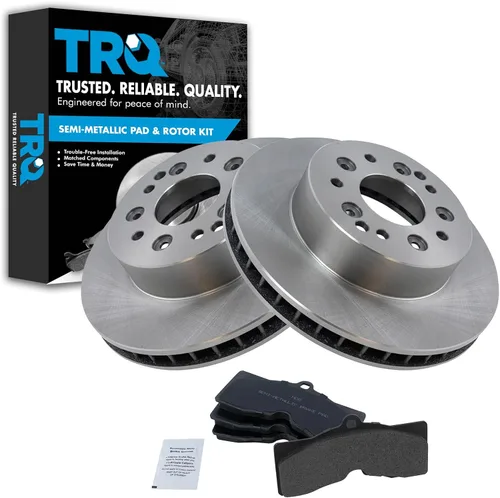 Miniatura 119 de TRQ Juego de pastillas de freno semimetálicas traseras y rotores compatibles con Chevrolet Trailblazer 02-06 Trailblazer EXT 04-06 SSR 02-07 GMC