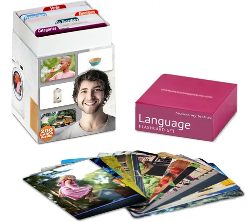 Miniatura 8 de Picture My Picture Language Library - Tarjetas con imágenes reales para el aprendizaje de terapia del habla, 6 conceptos: emociones, verbos