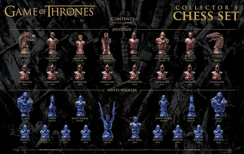 Miniatura 4 de USAOPOLY Juego de Ajedrez de Coleccionista de Juego de Tronos 32 piezas de ajedrez personalizadas de personajes de TV de HBO 2 jugadores A