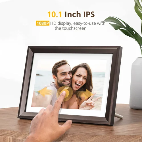 Miniatura 2 de Dragon Touch - Marco de fotos digital WiFi de 10 pulgadas con pantalla táctil IPS, pantalla de visualización de foto digital, 32 GB de marrón