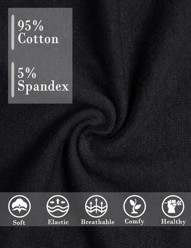 Miniatura 4 de POKARLA Ropa interior de algodón de cintura alta para mujer, cobertura completa, suave, transpirable, bragas para mujer