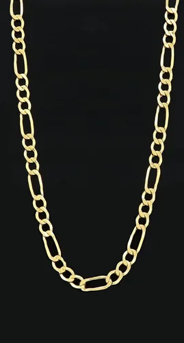 Miniatura 3 de Cadena Figaro de oro amarillo macizo de 14 k de 16 a 24 pulgadas, 0.138in