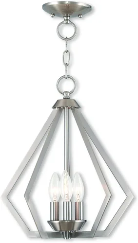 Miniatura 10 de Livex Lighting 40923-01 Lámpara de araña de tres luces de transición/montaje de techo de Prism Collection Acabado, latón antiguo