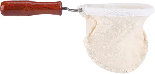 Coladores de filtro de café de tela, calcetín de café, reutilizable, lavable, tela de franela hecha a mano, colador de gotero de café con mango de