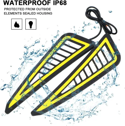 Miniatura 6 de YSY 2 bombillas LED de doble color blanco ámbar COB luces de circulación diurna luz de giro flexible DRL luz diurna luz de conducción impermeable