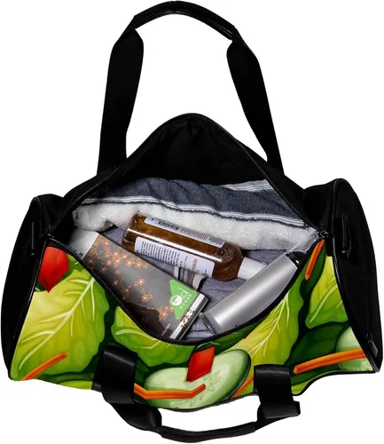Miniatura 5 de Healthy Green Salad Dish Sports Duffel Bag Travel Tote Carry on Weekender Gym Overnight Bag for Men & Women