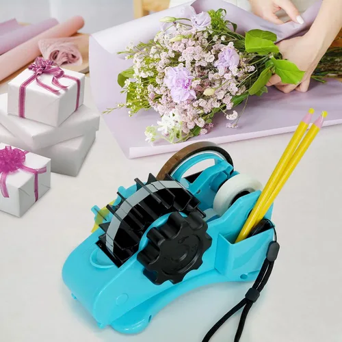Miniatura 2 de Dispensador de cinta térmica, juego multirollo azul, piezas precortadas de 1.4 pulgadas para prensa de calor o máquina de prensa de tazas, núcleo