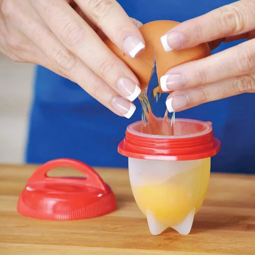 Miniatura 2 de LANJILIFE Olla para huevos – Huevos duros sin cáscara, juego de 6 unidades de cocina de silicona antiadherente para cocer huevos, huevos hervidos