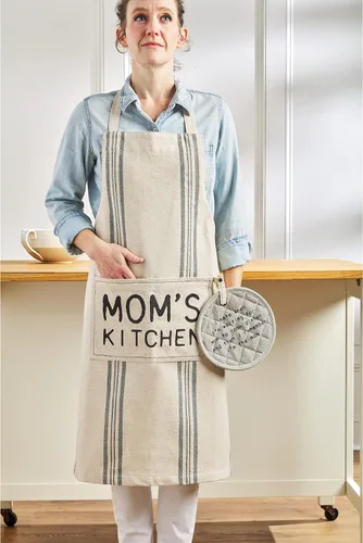 Miniatura 2 de Mud Pie Juego de regalo delantal, cocina de mamás, delantal 34" x 27" soporte 7 1/2" diámetro