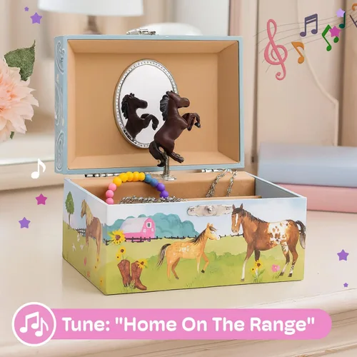 Miniatura 25 de Jewelkeeper Joyero para niñas – Muñeca bailarina negra y caja de música – Swan Lake Tune – Organizador de joyas – 6 x 5 x 4 pulgadas