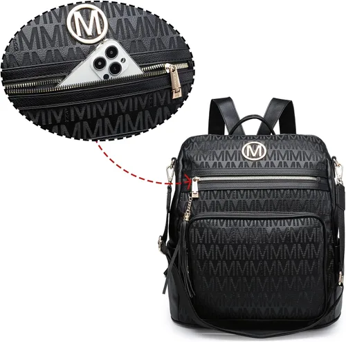 Miniatura 51 de MKP COLLECTION Mochila de moda para mujer, bolsa convertible grande para mujer, mochila de viaje, bolsa de hombro, juego de 2 piezas con borla, Beige