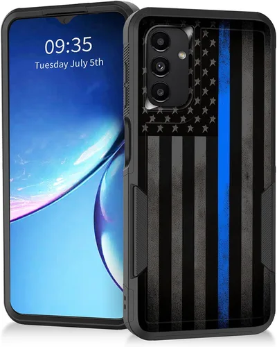Miniatura 65 de Funda para Galaxy A14 5G, resistente de doble capa híbrida de policarbonato duro, goma suave, a prueba de golpes, funda protectora resistente