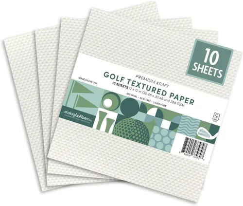 Miniatura 8 de Papel kraft texturizado para deportes premium, hojas de 12 x 12 pulgadas, por Ecological Fibers (baloncesto, 10 hojas)