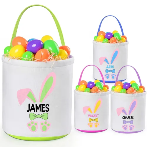 Miniatura 8 de Jocidea - Cesta de Pascua personalizada, paquete de 1 cestas de Pascua personalizadas para niñas y niños, cesta de Pascua personalizada para bebés