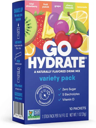 Miniatura 15 de GoHydrate Paquetes de polvo de hidratación instantánea, mezcla de bebidas con electrolitos bajos en sodio, apoyo de hidratación natural, bebida