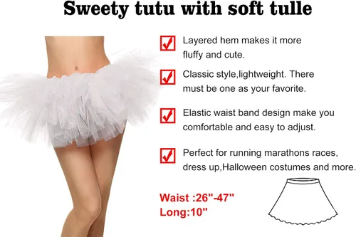 Miniatura 105 de Simplicity - Falda tipo tutú clásica de 5 capas para mujer