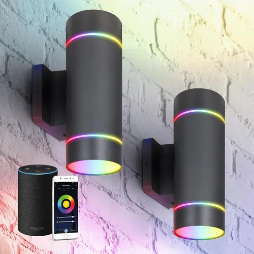 Miniatura 18 de ASD Lámpara de pared LED cuadrada de 1 luz para exteriores del anochecer al amanecer, 9 W, 1000 lúmenes, 3000 K-5000 K, 120 V, cilíndrica hacia