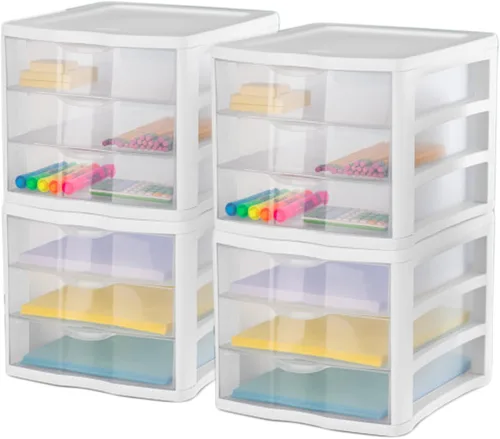 Miniatura 8 de Sterilite ClearView - Sistema organizador de almacenamiento compacto de 3 cajones (8 unidades)