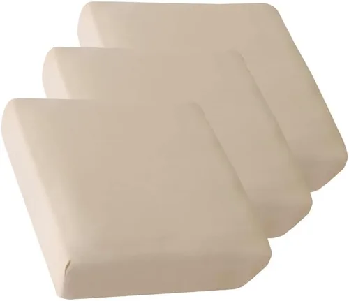 HOOBUY Funda de cojín impermeable para sofá de 3 piezas, elástica, protector de muebles con elástico, adecuado para sofás de 3 plazas (3, beige)