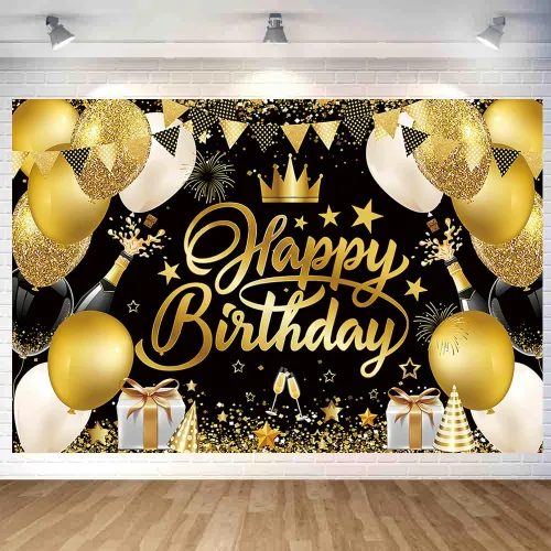 Miniatura 8 de Fondo de baloncesto con texto en inglés «Happy Birthday» para decoración de fiesta de baloncesto en interiores y exteriores, suministros