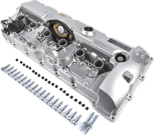 Miniatura 3 de Kit de cubierta de válvula de motor de aluminio, juntas y tapa de filtro de aceite ya instalados, repuesto para BMW E60 E70 E82 E83 E85 E89 F10 N52